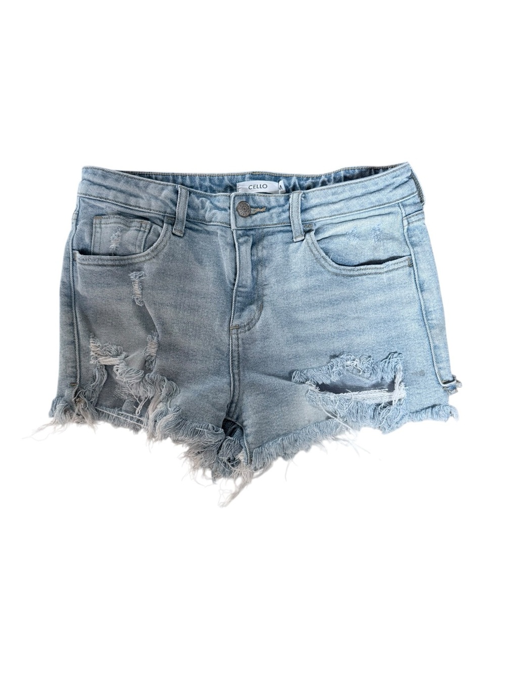 🩵 Cello Light Wash Distressed High Rise Denim Shorts 🩵